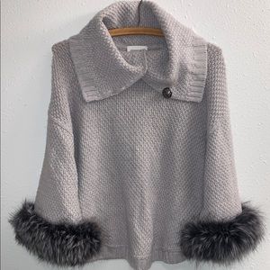 Stizzoli poncho fur sweater